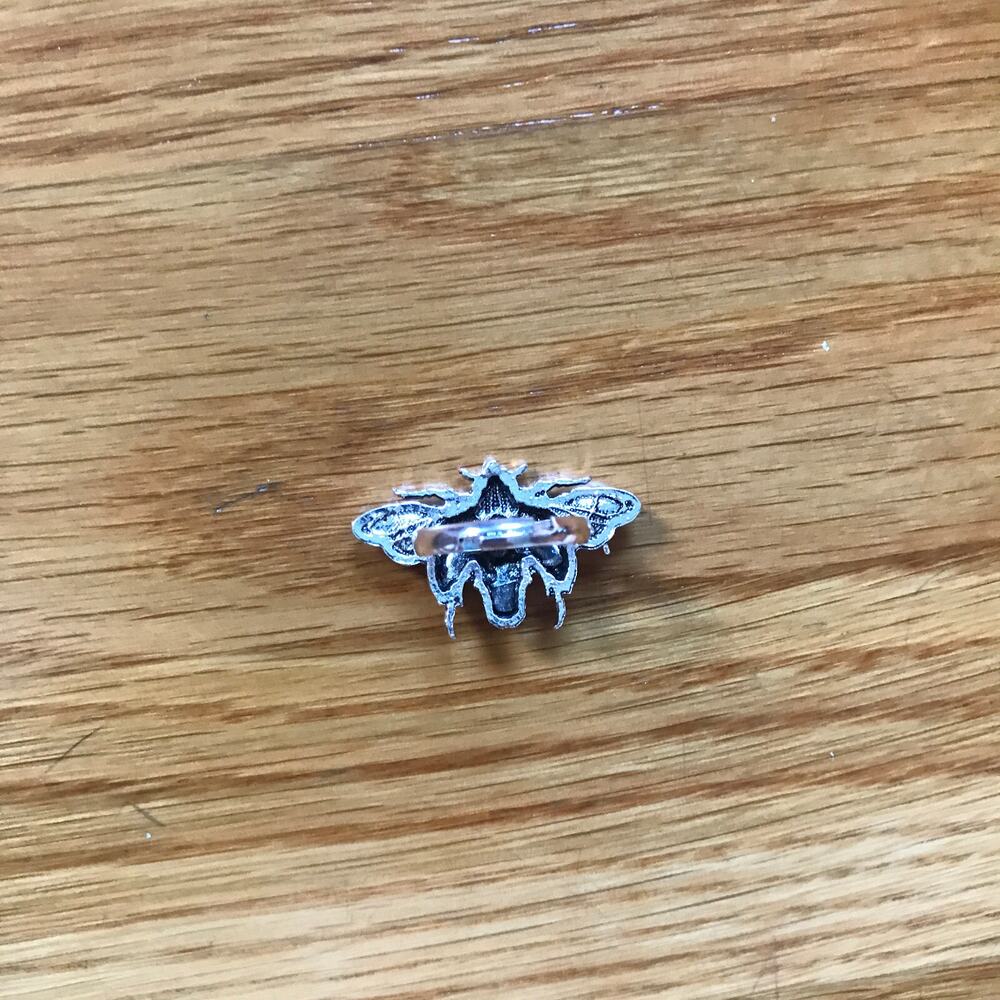 Punk Garden Goth  Emo Metal Death Moth Skull Ring Adjustable Size - Picture 3 of 4